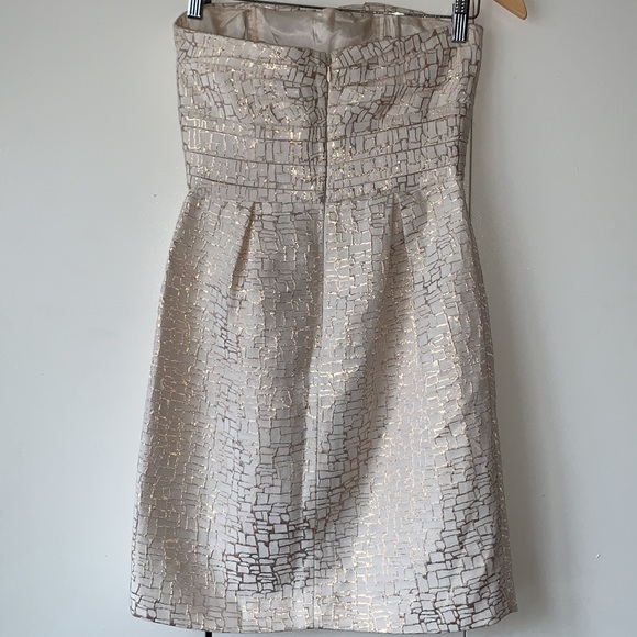 Max and Cleo metallic gold design Strapless dress - Picture 2 of 2
